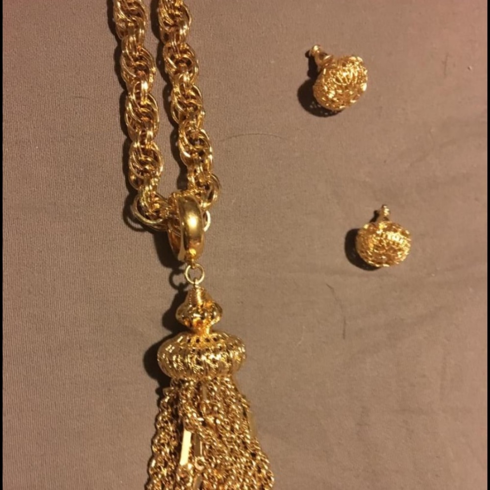 Monet tassel necklace plus Monet earrings